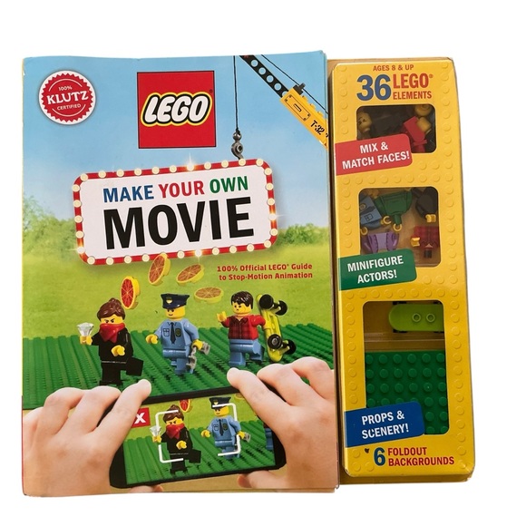 Lego make your own movie book Klutz guide to stop animation minifigures 36Pcs